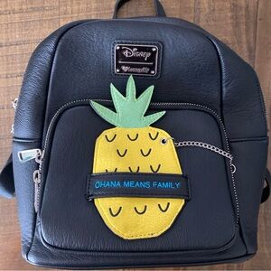 Loungefly Black Backpack with Pineapple Design